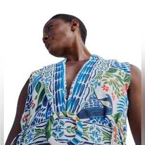 🦜Farm Rio Macaw Flight Canvas Jumpsuit
